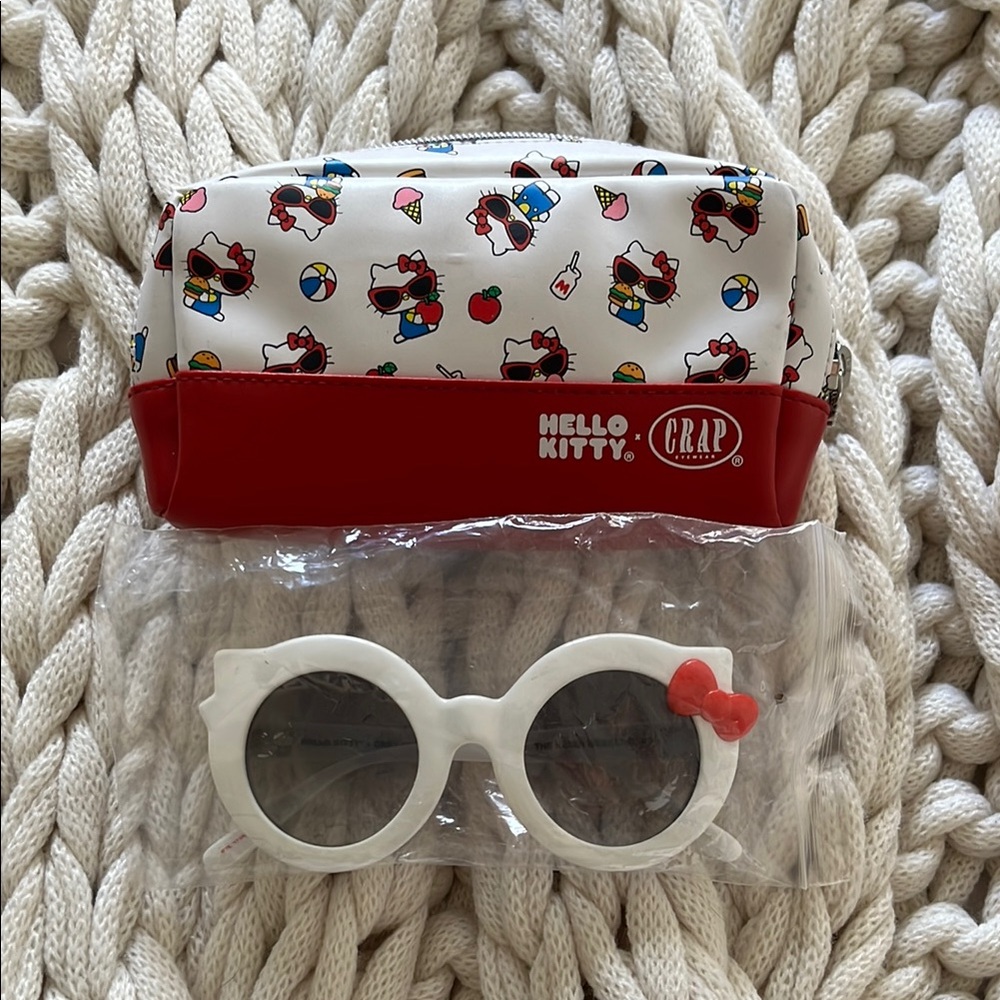 Crap Eyewear Hello Kitty Red & White Sunglasses Pouch Set